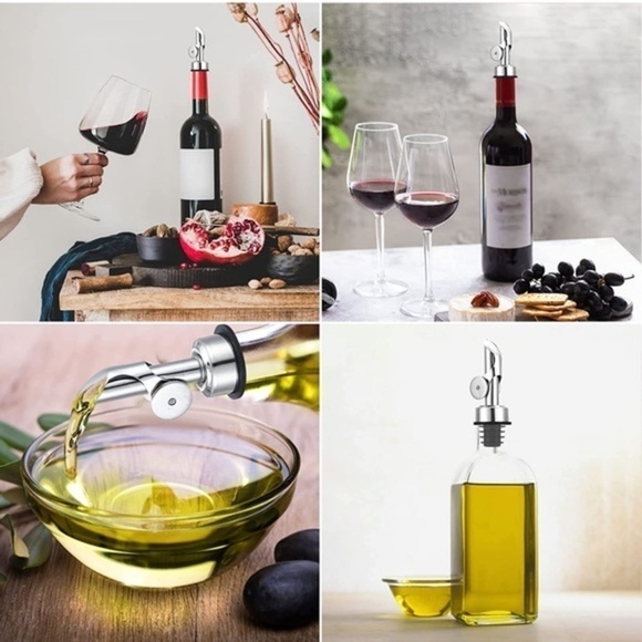 New 5 Pcs Weighted Stainless Steel Pourers Liquor Bottle Pourers Auto flip - Picture 6 of 6